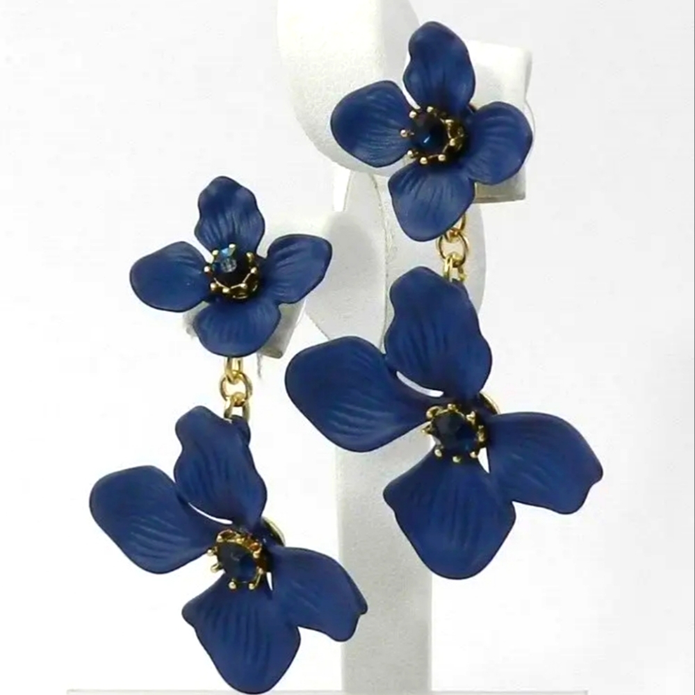RACHEL Rachel Roy Gold-Tone Crystal Flower Double Drop Earrings